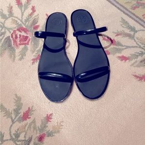 Tory Burch, navy, sandals.  Size 9.